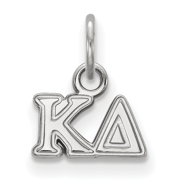 Sterling Rhodium-plated Kappa Delta Sorority Greek  Extra Small Pendant - Picture 1 of 2